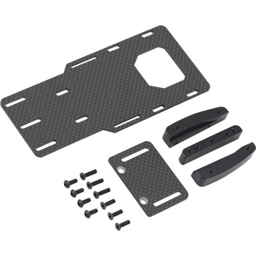 Lower Gravity Carbon Fiber Metal Adjustable ESC Mount Battery Tray for 1/10 RC Crawler Car Axial SCX10 II 90046 90047