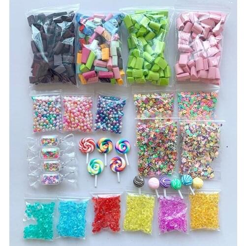 New 32PCS/set DIY Slime Kit Clay Decoration Craft Sponge Strip Foam Beads Kids Toys Christmas Gifts Slime Filler Accessories