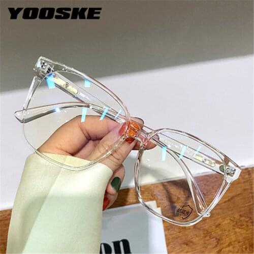 YOOSKE Blue Light Blocking Glasses Men Women Square Eyeglass Frame Womens Eyewear Frames Oversized Computer Optical Spetascles