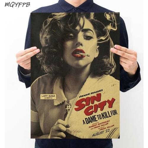 Star Singer Lady Gaga Kraft Paper Poster Home Room Decoration Painting Core 50.5x35cm