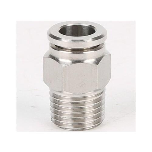 6mm 8mm 10mm 12mm 14mm 16mm To 3/4" BSP Male Thread 304 Stainless Steel One Touch Air Pneumatic Fitting Quick Connector
