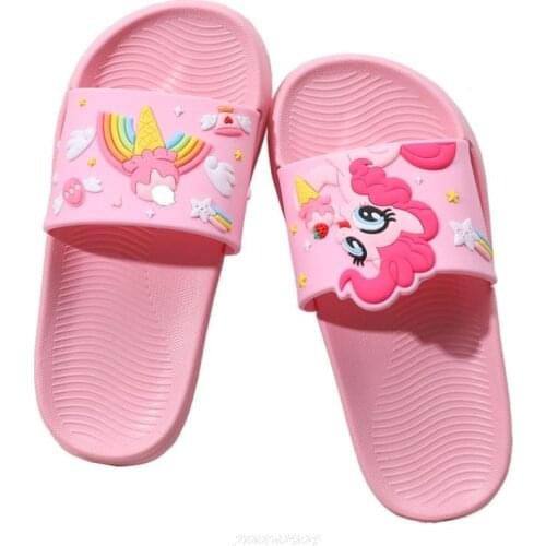 Kids Slippers New Summer Cartoon My Little Baby girl pony Boys Girls Slippers PVC Non-slip Children Beach Shoes Baby Home Sandal