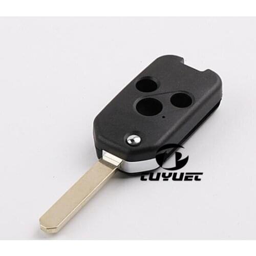 3 Button Modified Flip Remote Key Shell for Honda CRV Fit Accord Pilot Civic Replacement Folding Key Shell Cases Keyless Fob