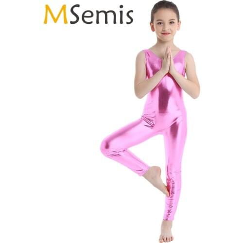 Kids Ballet Leotard for Girls Costumes Shiny Ballet Dance Gymnastics Leotard Jumpsuit Unitard Dancewear for Stage Performance