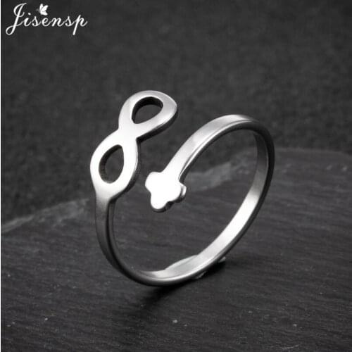 Vintage Stainless Steel Rings for Women Men 2021 Trendy Infinity with Cross Adjustable Finger Ring Jewelry Gift Wholesale