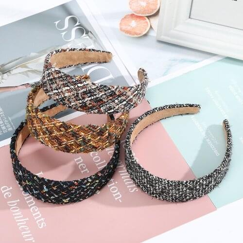 Haimeikang Retro Thick Hairband For Women Winter Knitted Wide Headband Girls Fashion Hair Accessories Headwear New Style