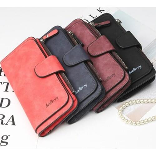 Women Wallets Zipper Pocket Hasp Ladies Wallet Female Purse Baellerry Wallet Women Leather Luxury Card Holder Clutch Casual