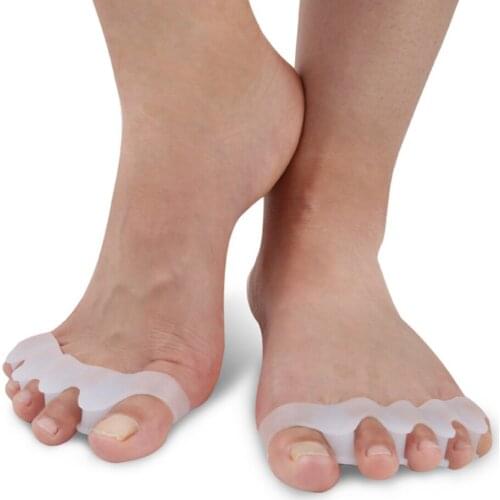1 Pair Silicone Foot Care Gel Bunion Protector Toe Separators Straightener Spreader Correctors Correction Protection Gel Sleeve