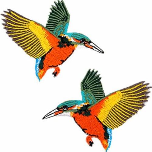 1Pair Emboridery Bird Shaped Sequins Patch Embroidered Applique Fashion Clothing Decoration Sewing Accessories Supplies
