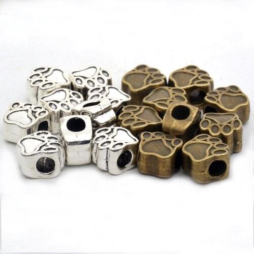 10pcs Tibetan Silver Plated Foot Shape 11mm European Beads for Making Bracelet and Necklace Charms Connectors for Jewelry Making