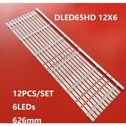 100% New 12pcs/Kit LED strips for SILO 65 TV SL65V3 DLED65HD 12X6 1003 DLED65HD 12X6 1004