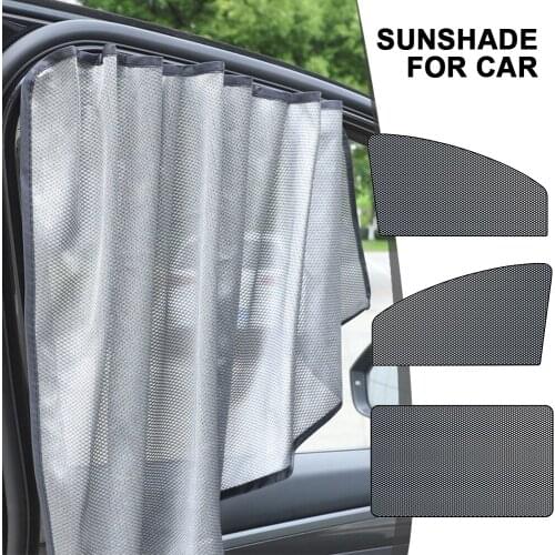 2 Pcs Car Side Window Sunshade Magnetic Front Rear Window Sun Shade Curtain Perspective Mesh Summer Sun Protection Cover