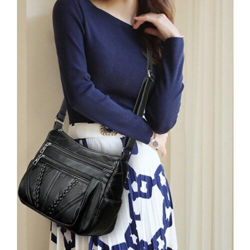 2021 PU Leather Women Shoulder Bag Fashion Large Capacity Messenger Bags For Women Solid Color Crossbody Womens Bags