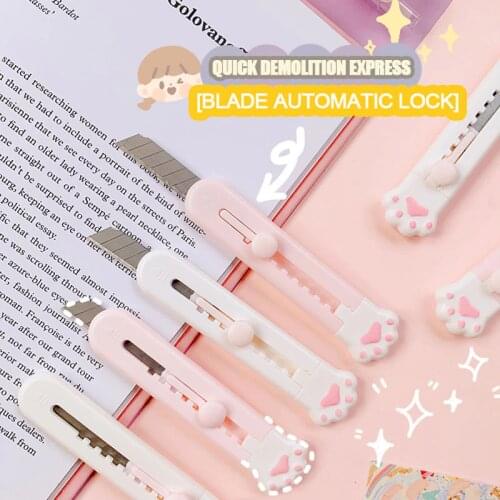 24pcs Cute Stationery Envelopes Mini Knife Retractable Cutter Letter Opener Letter Paper Cutting Knife School Office Supplies