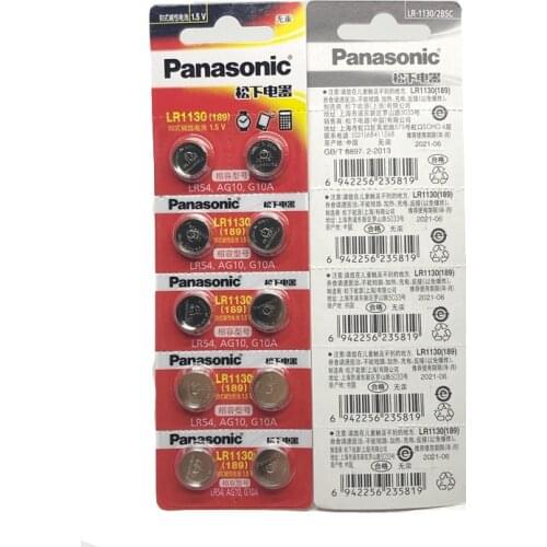 30pcs/lot Panasonic 1.5V AG10 LR1130 Alkaline AG10 389 LR54 SR54 SR1130W 189 LR1130 Button Coin Cell Battery Batteries LR 1130