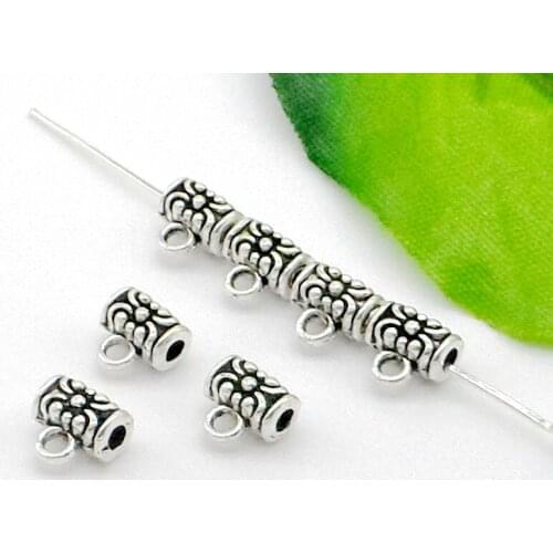 300Pcs Tibetan Silver Connector Bail beads Charms Spacer Beads Charms Pendant 7.5x7mm