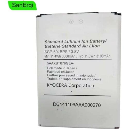 3100mAh Battery 5AAXBT076GEA SCP-60LBPS Battery for Kyocera Brigadier, DuraForce, E6560, E6762, E6782