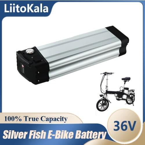 LiitoKala 36V Silver Fish Battery 36V 10Ah 12Ah 15Ah 20Ah Electric Bike Battery For 500W Bafang Motor Electric Bicycle Kits