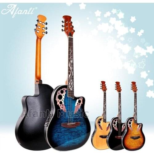 Afanti Music 41 inch Spruce top / Roundback Acoustic guitar (WY-053)