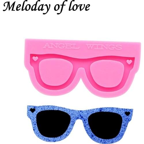 Shiny Glasses molds for keychain DIY model resin key keychains moulds silicone custom mold DY0157