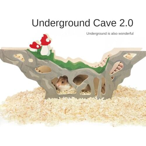 Wooden Hamster Underground Cave Hamster Peeping House Hamster Cage Landscaping Supplies Hamster Accessories Hamster Shelter