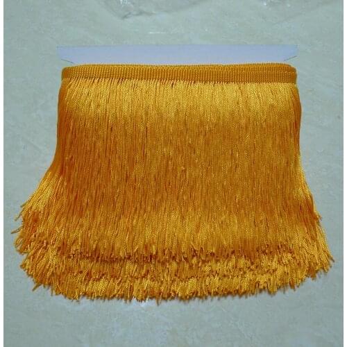 10 Meters 15cm 6" Long Gold Color Latin Dress Tassel Fringe