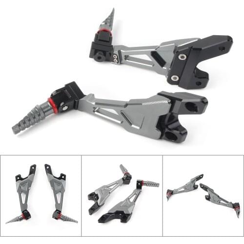 For BMW S 1000RR 2010-2018 Motorcycle Aluminum Rear Passenger Footrest Foot Rest Pegs Rearset Footpegs Gray 1Pair