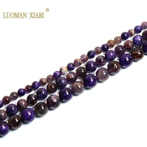 Fine AAA 100% Natural Charoite Purple Round Gemstone Beads For Jewelry Making DIY Bracelet Necklace 6/8/10 MM
