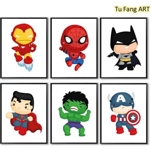 Superhero Marvel Canvas Painting Prints and Posters Cartoon Wall Art Picture Home Decoration Poster for Living Room Decor