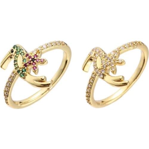 HECHENG CZ ring,Bird and Fiower Ring ,Open Size Finger Ring For Women Jewelry，Fashion 2020