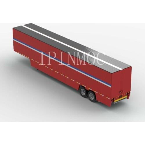 Legoins technology building block moc-4185 1:18 feet red refrigerated semi truck trailer remote control assembly toy boy gift