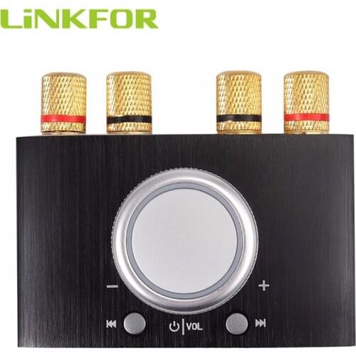 LiNKFOR Mini Bluetooth Power Amplifier Wireless Audio Receiver Stereo Hi-Fi Digital Amp 3.5mm AUX Cable 2 Channel 50W