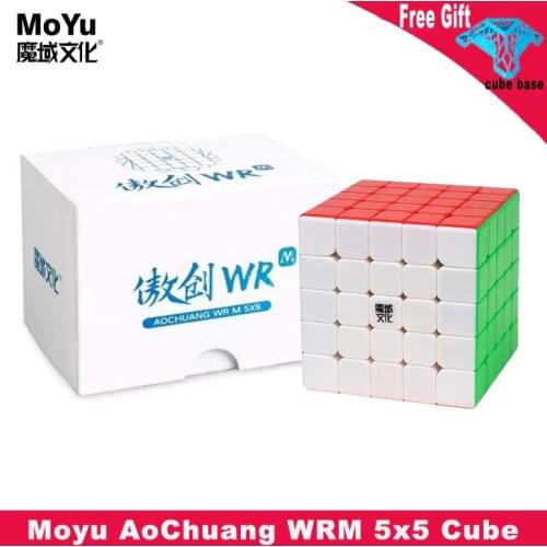 Moyu WRM 5x5 Magnetic magic-cube Moyu AoChuang WR Magnetic 5x5 Speed Cube Stickerless cubo magico Competition Kids toys