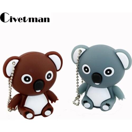 Cute Pendrive Koala Cartoon USB Drive 128GB 64GB 32GB 16GB 8GB USB Flash Memory Stick Disk Pendrives 256GB Pen Drive Girl Gifts