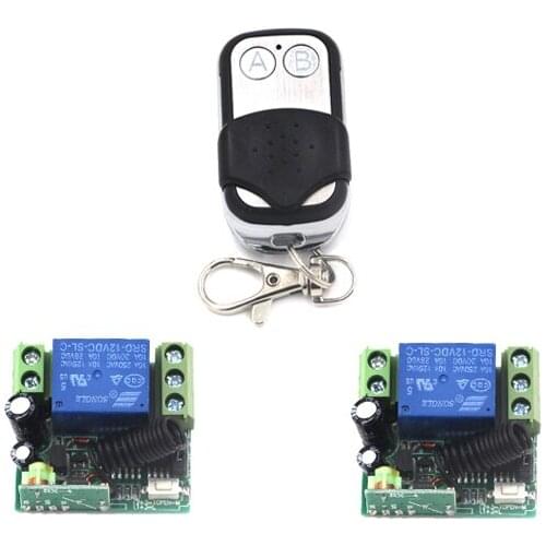 MITI- DC12V 1CH channel Wireless Remote Control Switch System 1 Metal Transmitter+2 10A Receiver with Case SKU: 5420