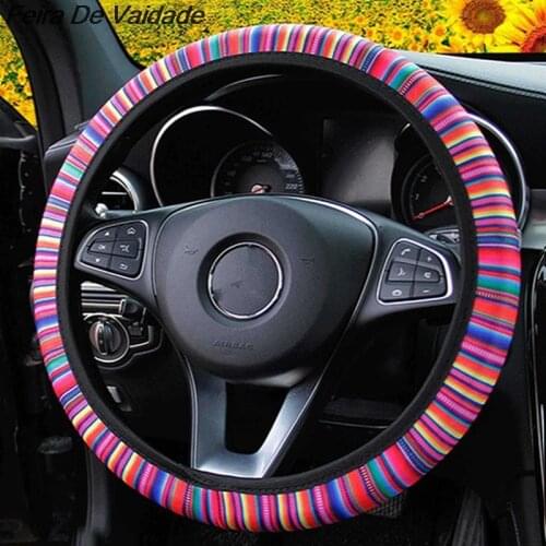 Fashion 7 Styles Car Steering Wheel Cover Wrap Volant Girl Woman Cute Cool For 37-38 CM Funda Volante Auto No Inner Ring