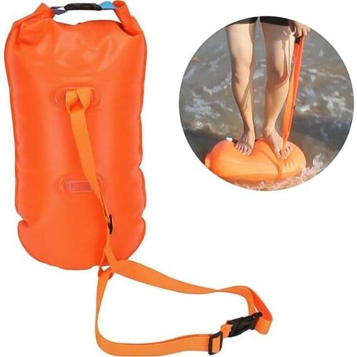 Inflatable Swim Buoy Safety Float Waterproof Air Dry Bag Open Water Swimming