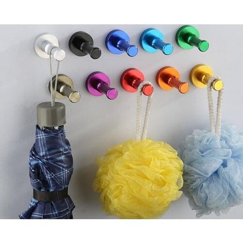 Creative Home Kitchen Wall Door Holder Hook Hanger Space aluminum hook Colorful Key Rack Kitchen Towel Hanger Clothes hook