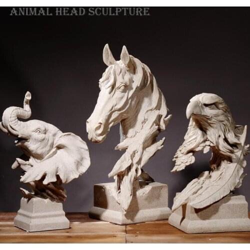 EUROPE OFFICE DESKTOP SULPTURE ART HOME FURNISHING DECORATION RESIN ANIMAL STATUES LIVINGROOM HANDICRAFTS CRAFTS RETRO ORNAMENTS