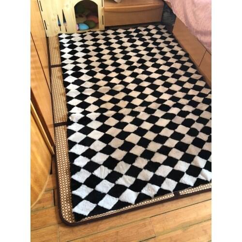 New Natural real genuine sheep Fur Blanket sheep skin leather Soft plate 100X80CM Mattress Clothing fabric