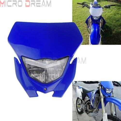 Enduro Supermoto H4 12V 35W Headlight Fairing For Yamaha XT WRF YZF TTR 125/225/250/450/500 Universal Head Light Headlamp Mask
