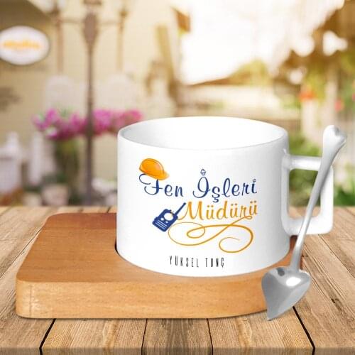 Personalized Professional Science Works Manager Wood Altlıklı Ceramic Cup