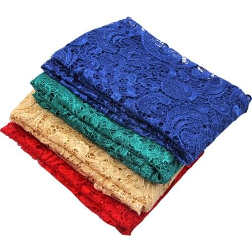 3D Water Soluble High Quality Sequins Stretch Mesh Embroidery Lace Fabric by the Half Meter