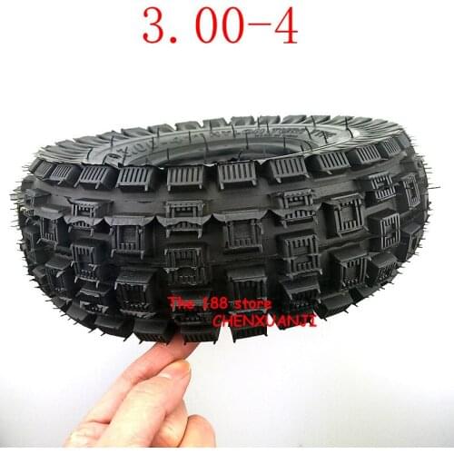 Free shipping Super quality 3.00-4 tire tyre 3.00-4 (10"x3", 260x85) Knobby Scooter, ATV and Go Kart Tire and Tube Set