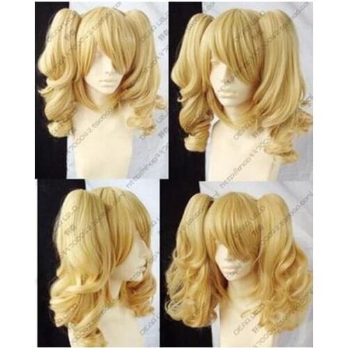 Shun Hot heat resistant Party hair>>>>>HOT! NEW blonde mixed COSPLAY Split -Type WIG and with 2 pig-tails longAA