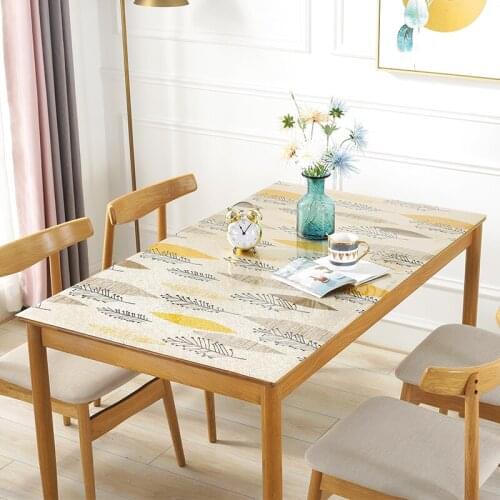 Nordic leaves pvc plastic tablecloth waterproof Heat resistant oil-proof coffee table mat party table decoration customize