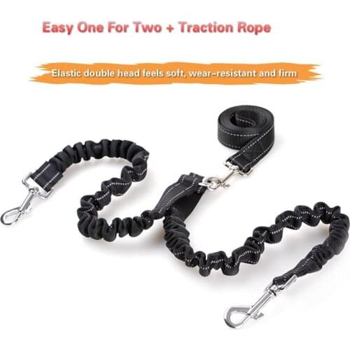 Dog strap double - headed dog drawstring retractable pet buffer one tow two