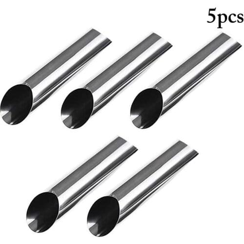 5Pcs/Set Cake Decorating Tubes Non-Stick Large Stainless Steel Cannoli Form Cream Horn Mold DIY Baking Tools Accessories