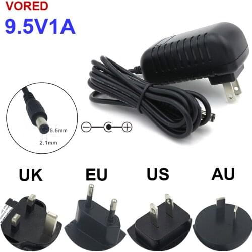VORED 1PCS 9.5V 1000mA/1A Power Supply Adapter US/EU/UK/AU Plug Charger 5.5*2.1mm for Air Purifiers Free Shipping