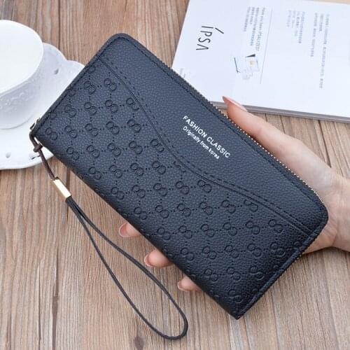 Women Leather Wallet Large 2021 Fashion Coin Wallet Women Purses Black Red Pink Green Clutch Bag Portfel Damski Monedero Mujer